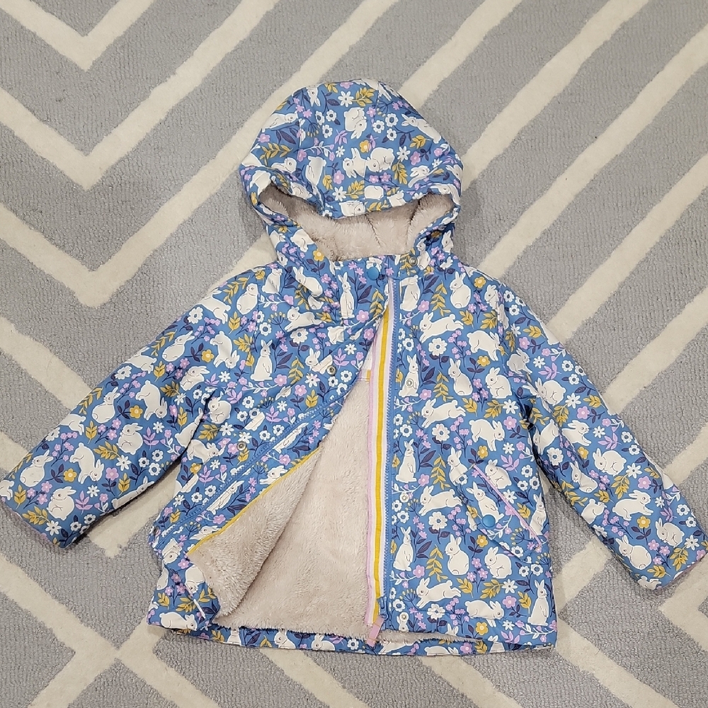 Mini Boden Multicolor Floral Puffer Jacket